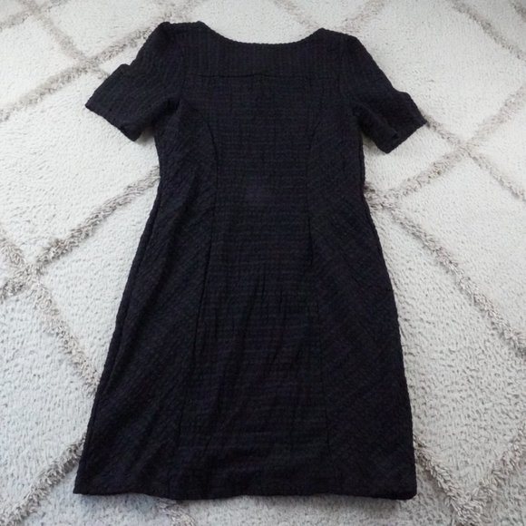 Maeve Textured Gauze Dress Womens Large Navy Blue Short Sleeve - Picture 12 of 13